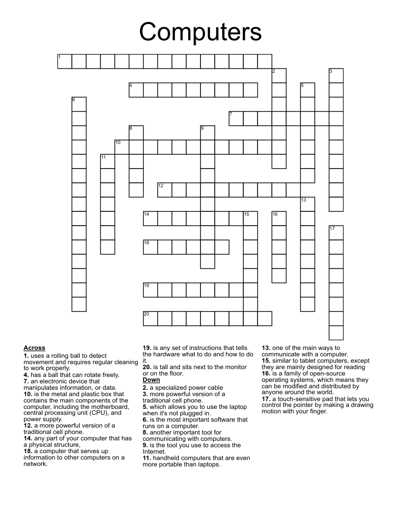 Computers Crossword