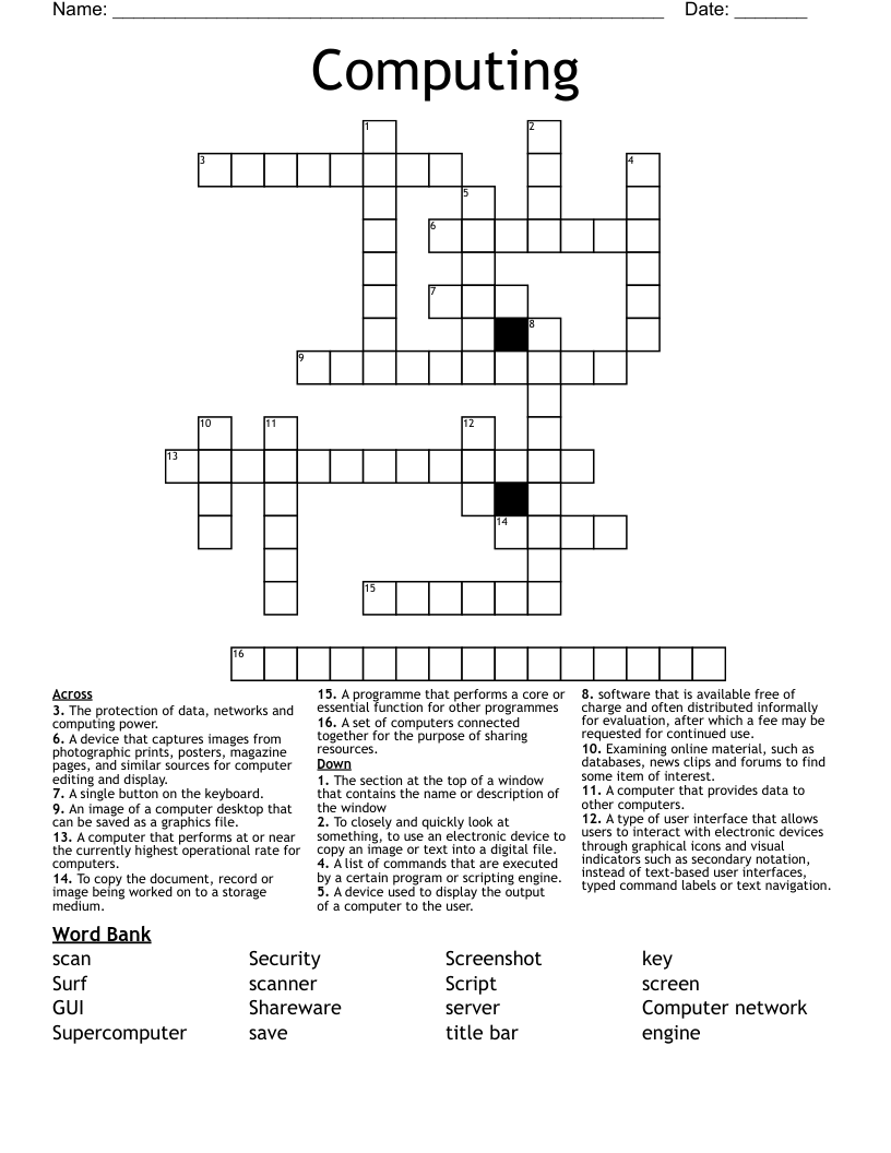 Computing Crossword