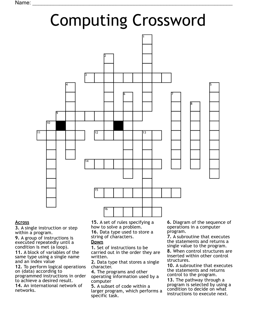 Computing Crossword