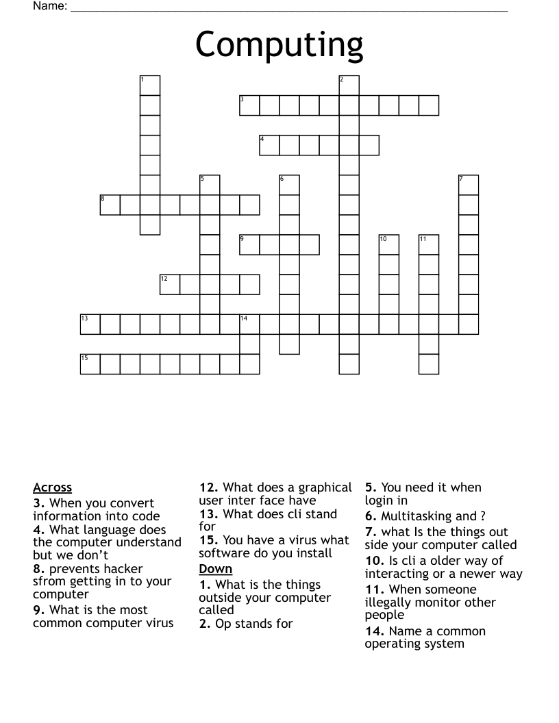 Computing  Crossword