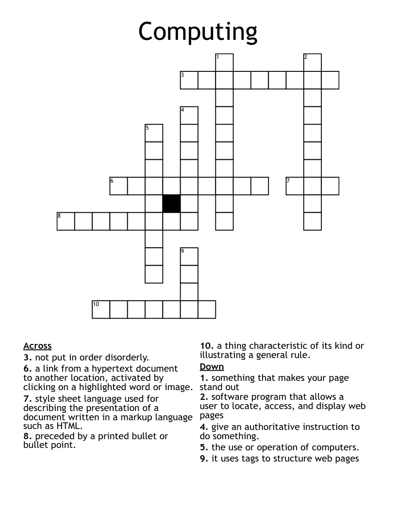Computing  Crossword