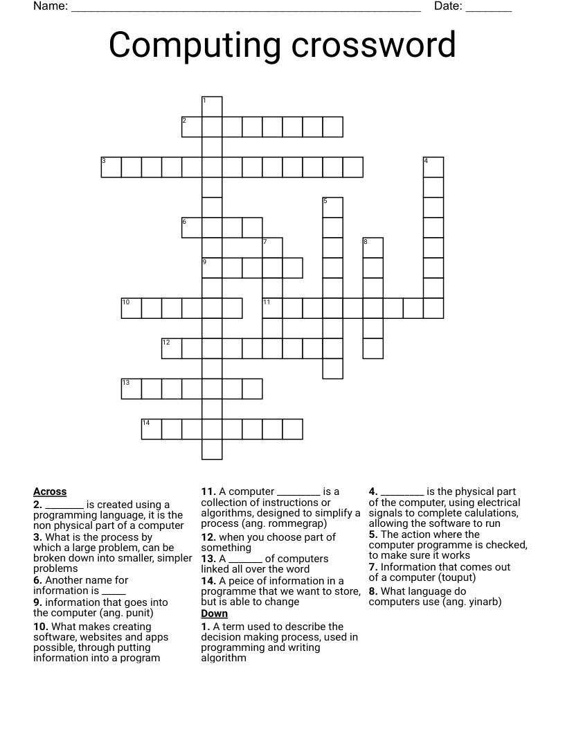Computing crossword