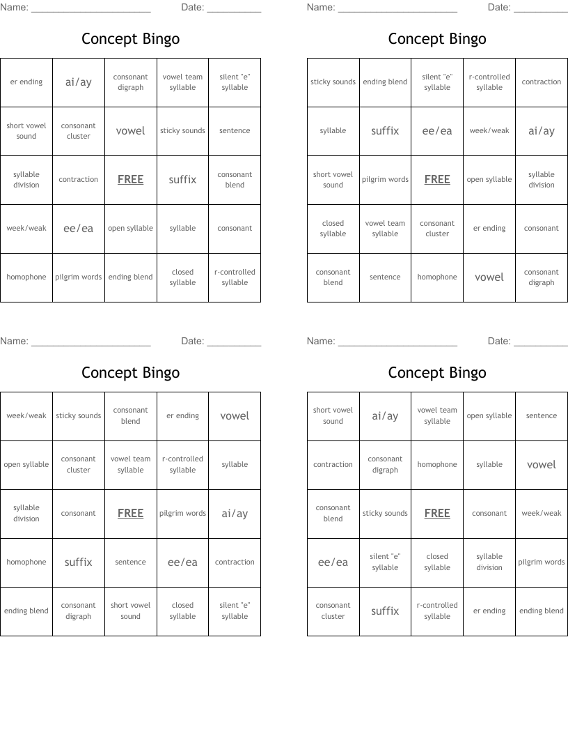 Concept Bingo
