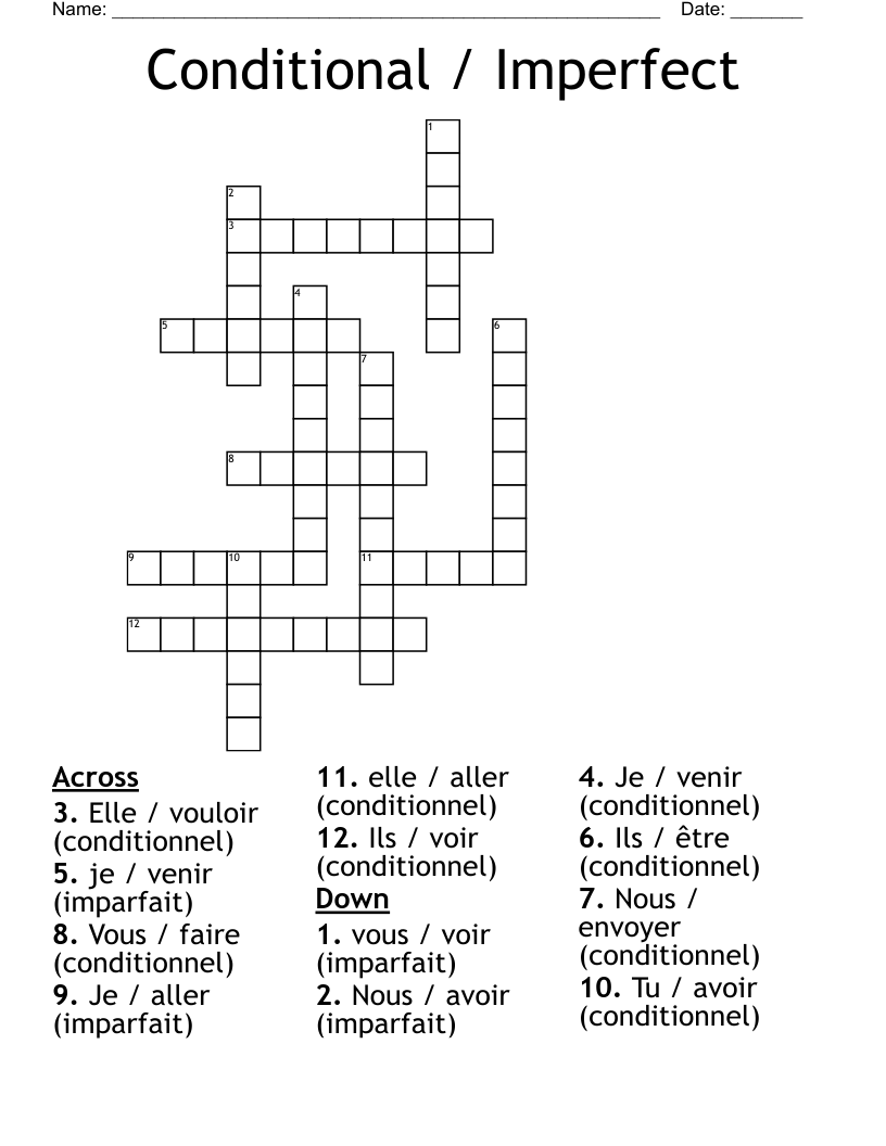 Conditional / Imperfect Crossword