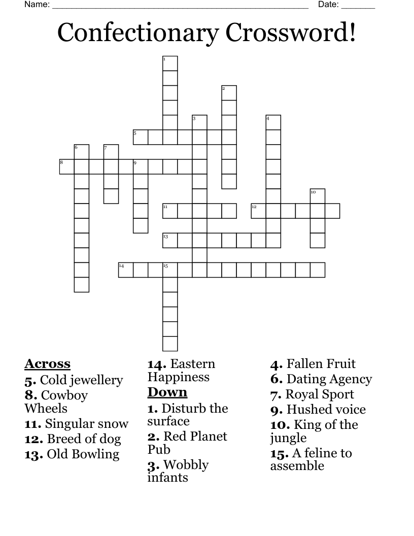 Confectionary Crossword! 