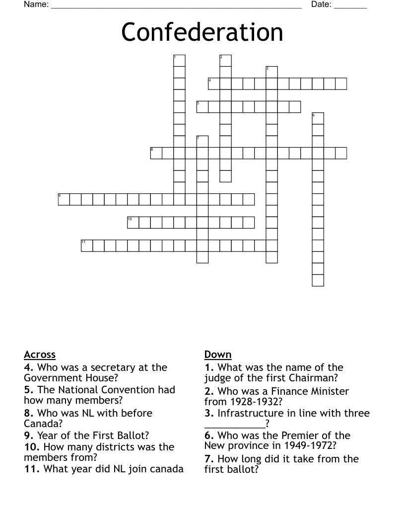 Confederation Crossword