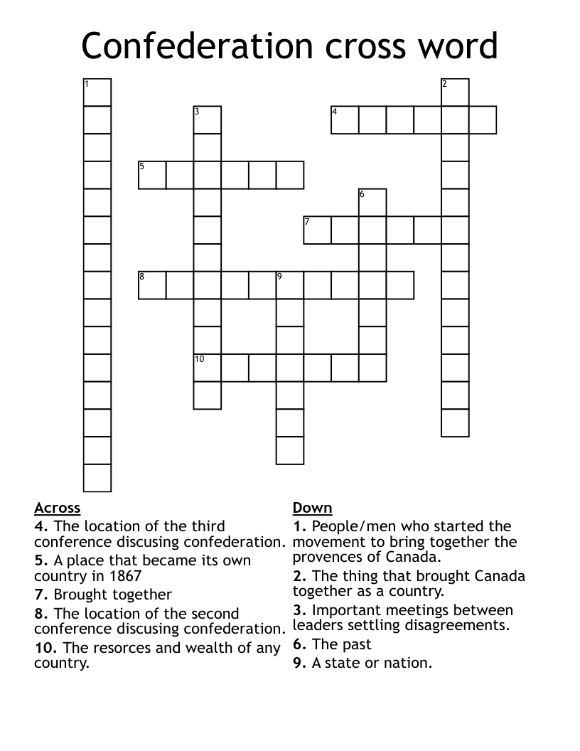 Confederation cross word