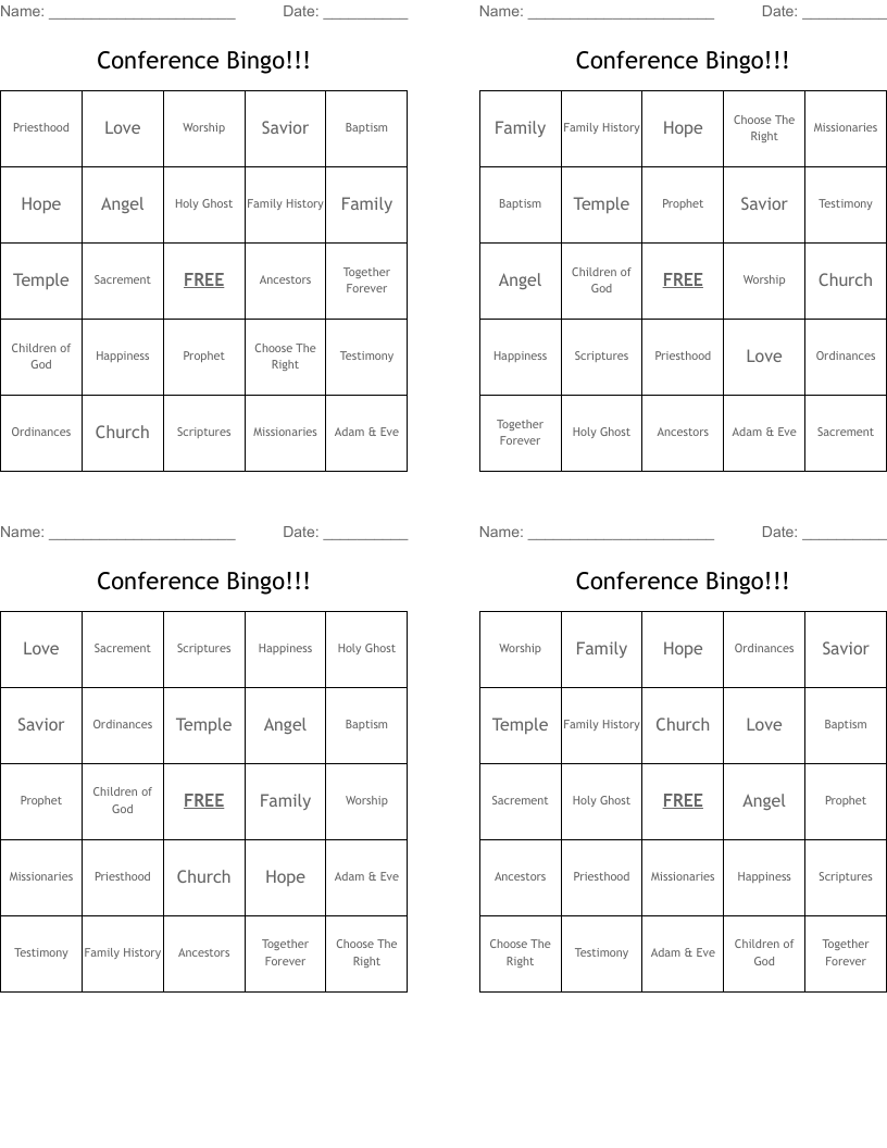 Conference Bingo!!!