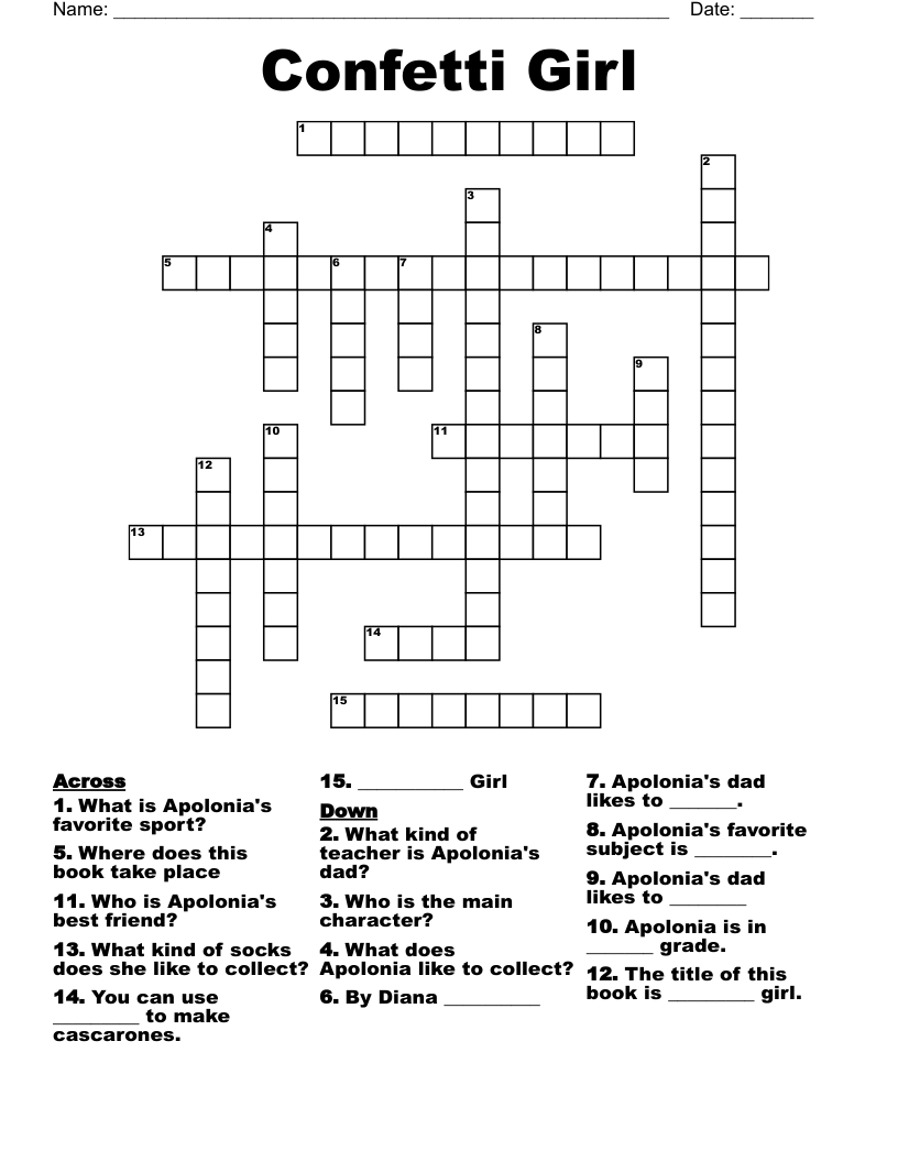 Confetti Girl Crossword