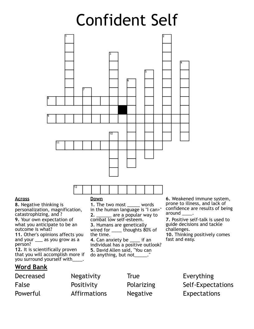 Confident Self  Crossword