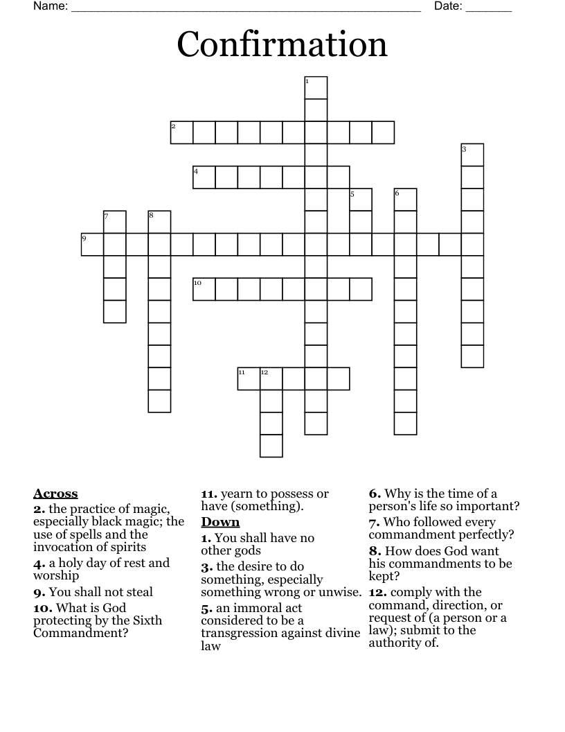 Confirmation Crossword