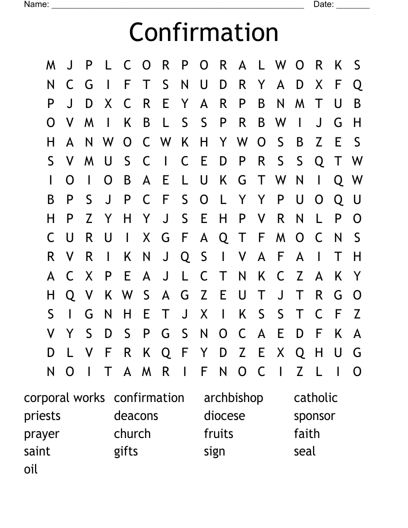 Confirmation Word Search