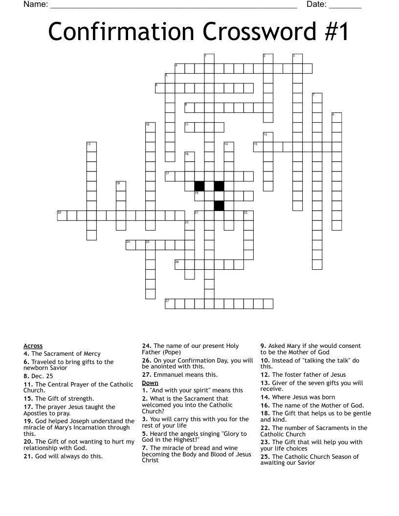 Confirmation Crossword #1