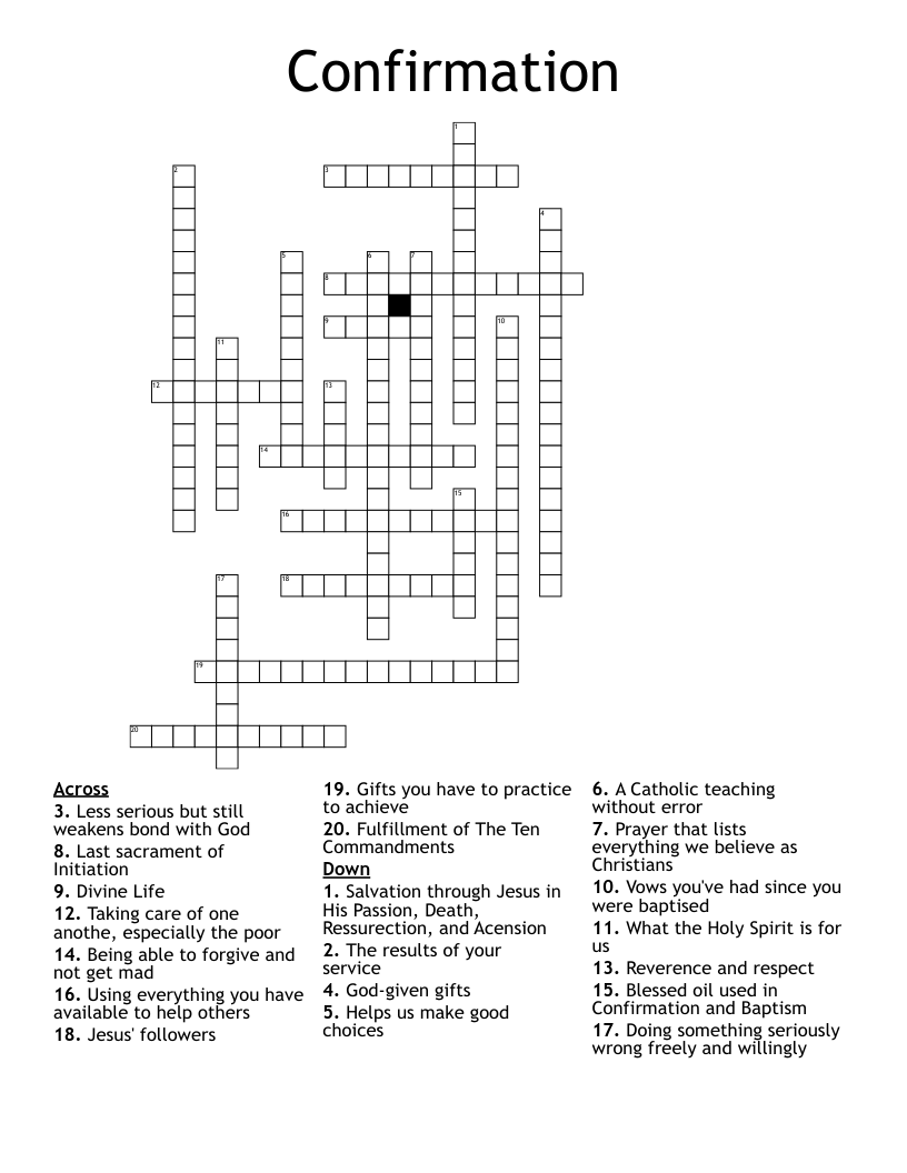 Confirmation  Crossword