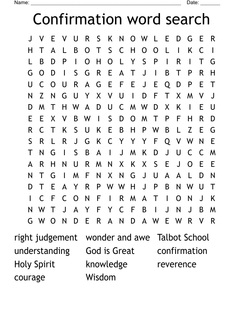Confirmation word search