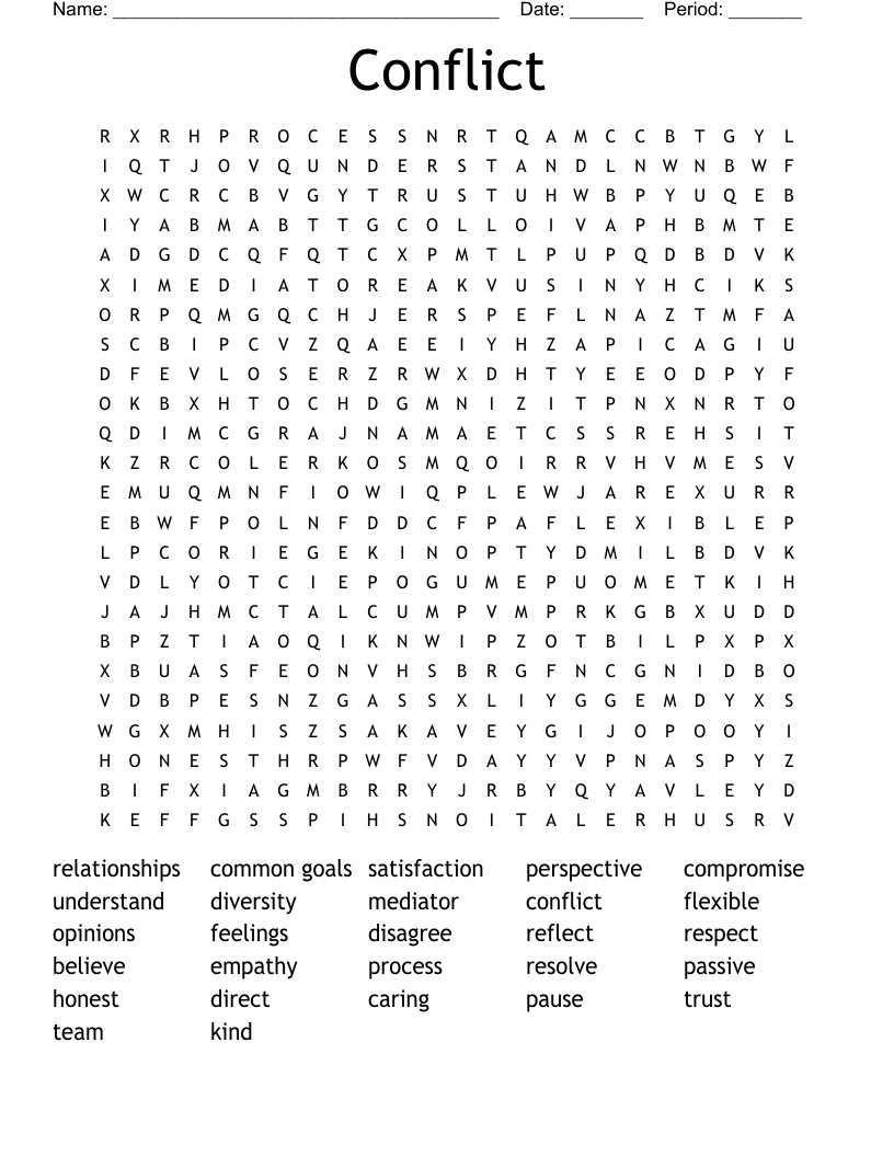 Conflict Word Search