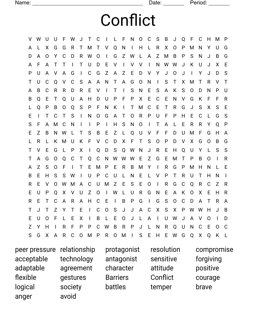 Conflict Word Search