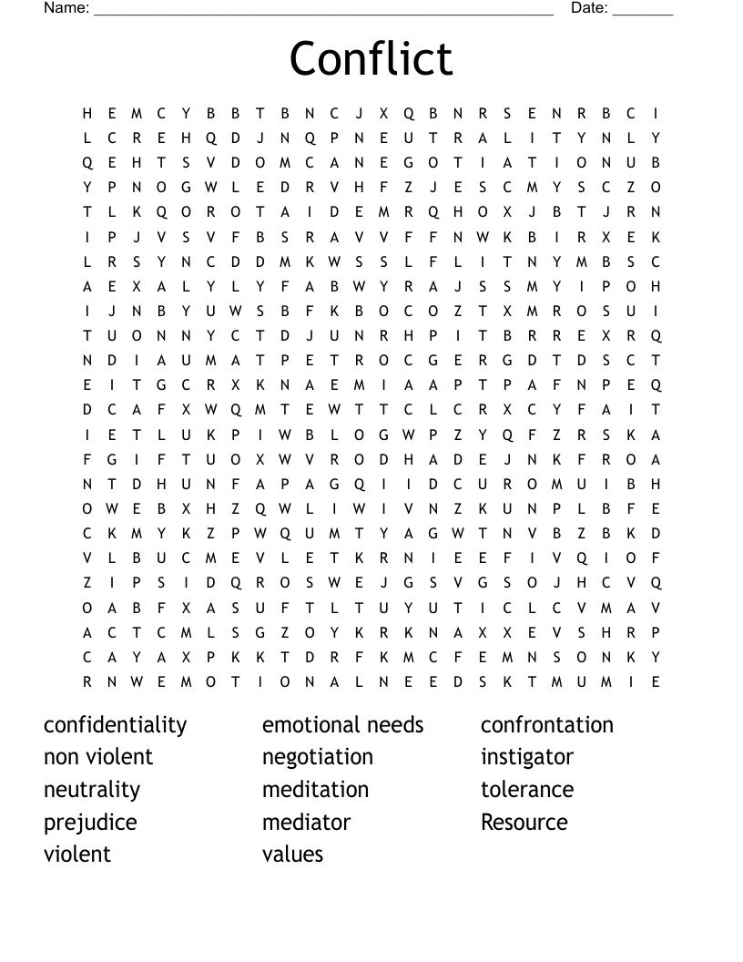 Conflict Word Search