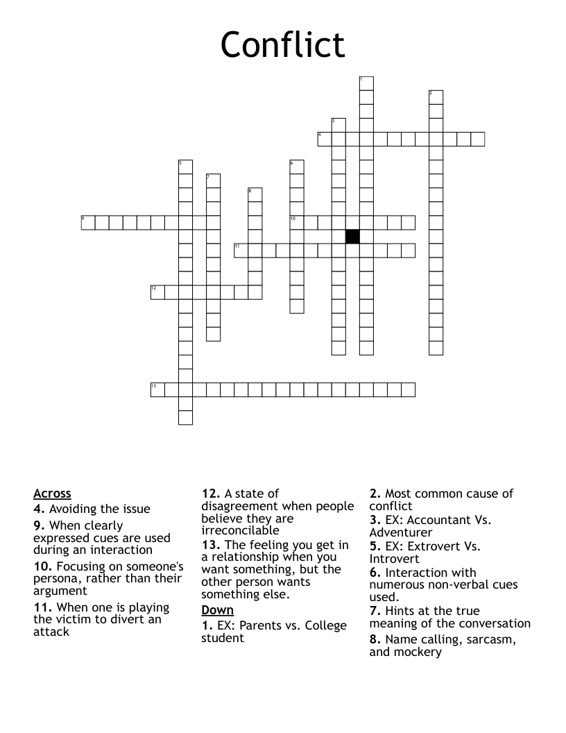 Conflict Crossword