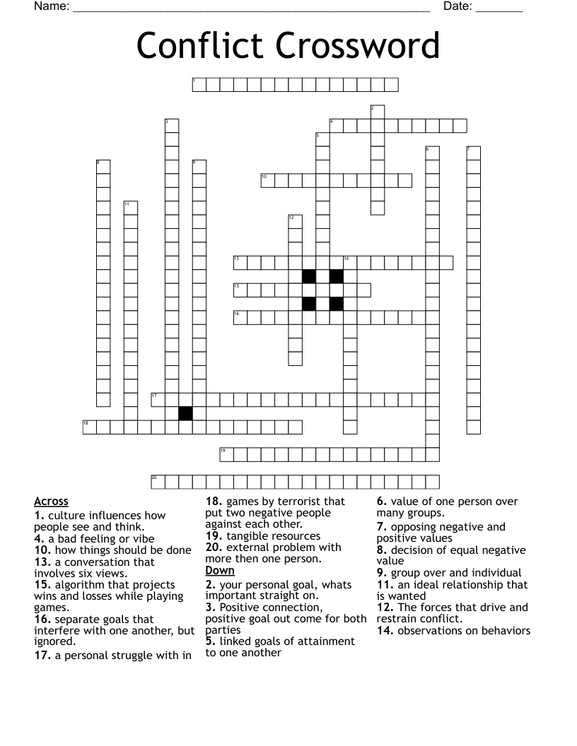 Conflict Crossword