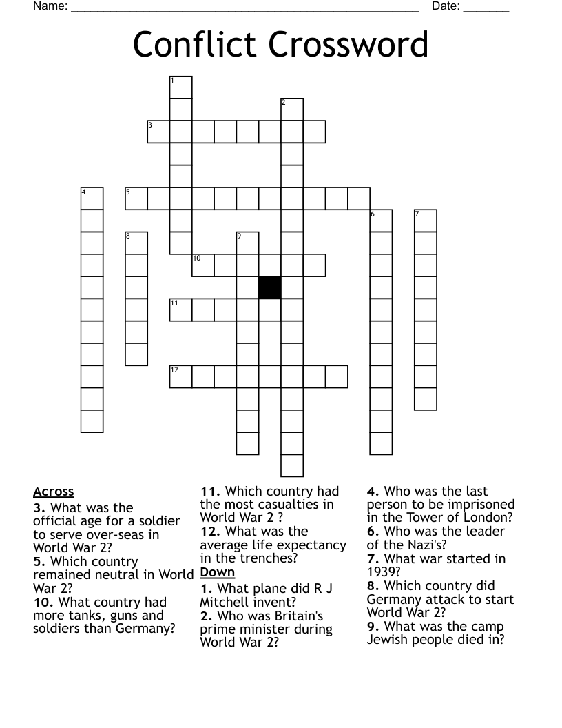 Conflict Crossword