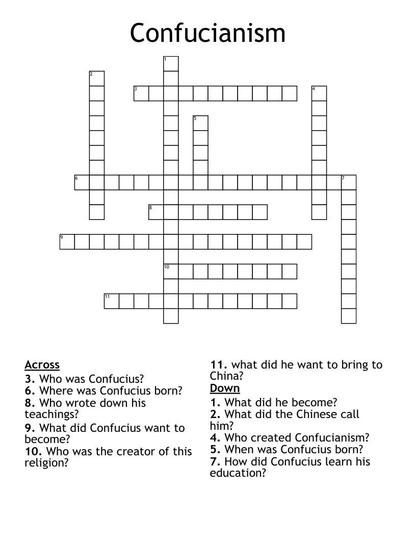 Confucianism Crossword