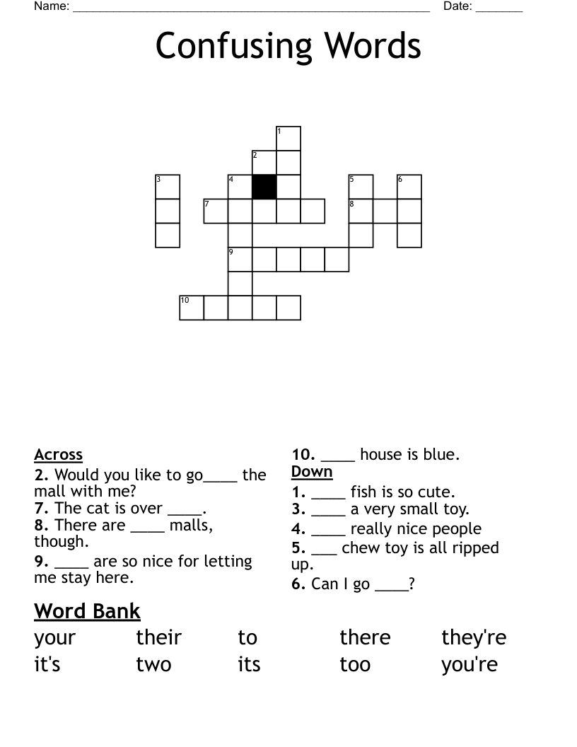 Confusing Words Crossword