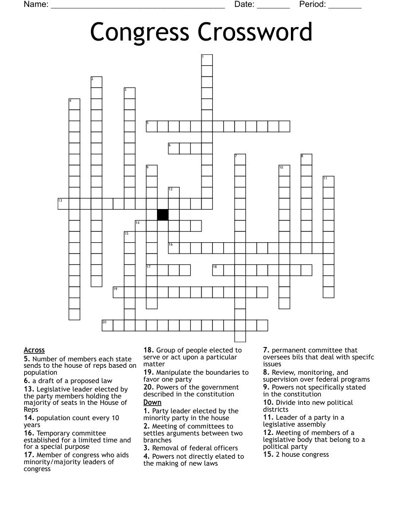 Congress Crossword