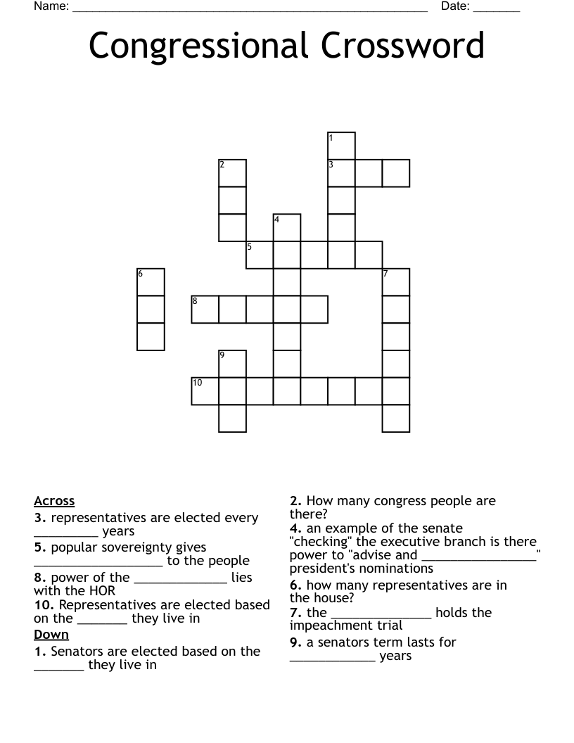 Congressional Crossword