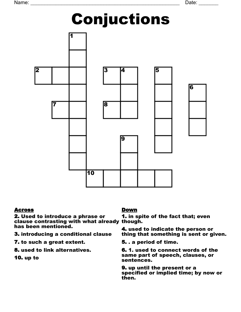 Conjuctions  Crossword