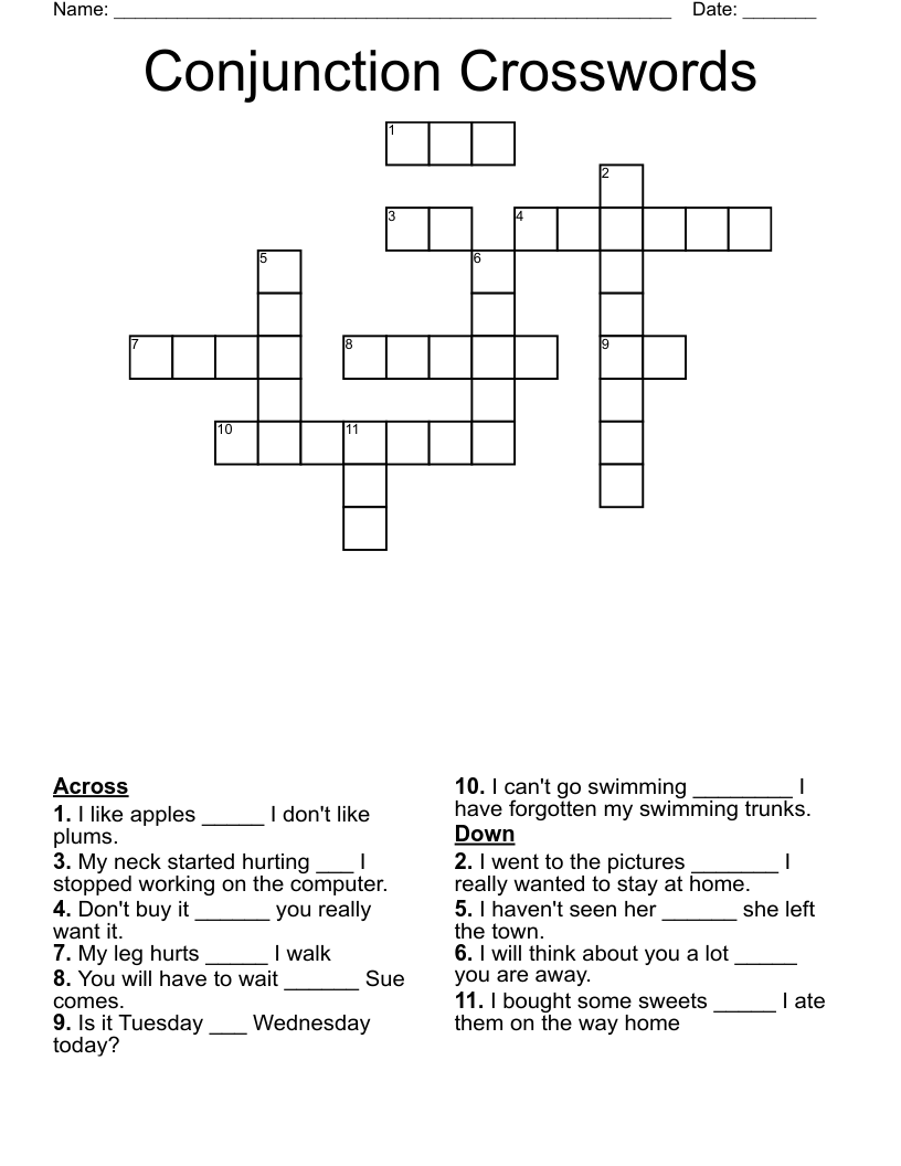 Conjunction Crosswords