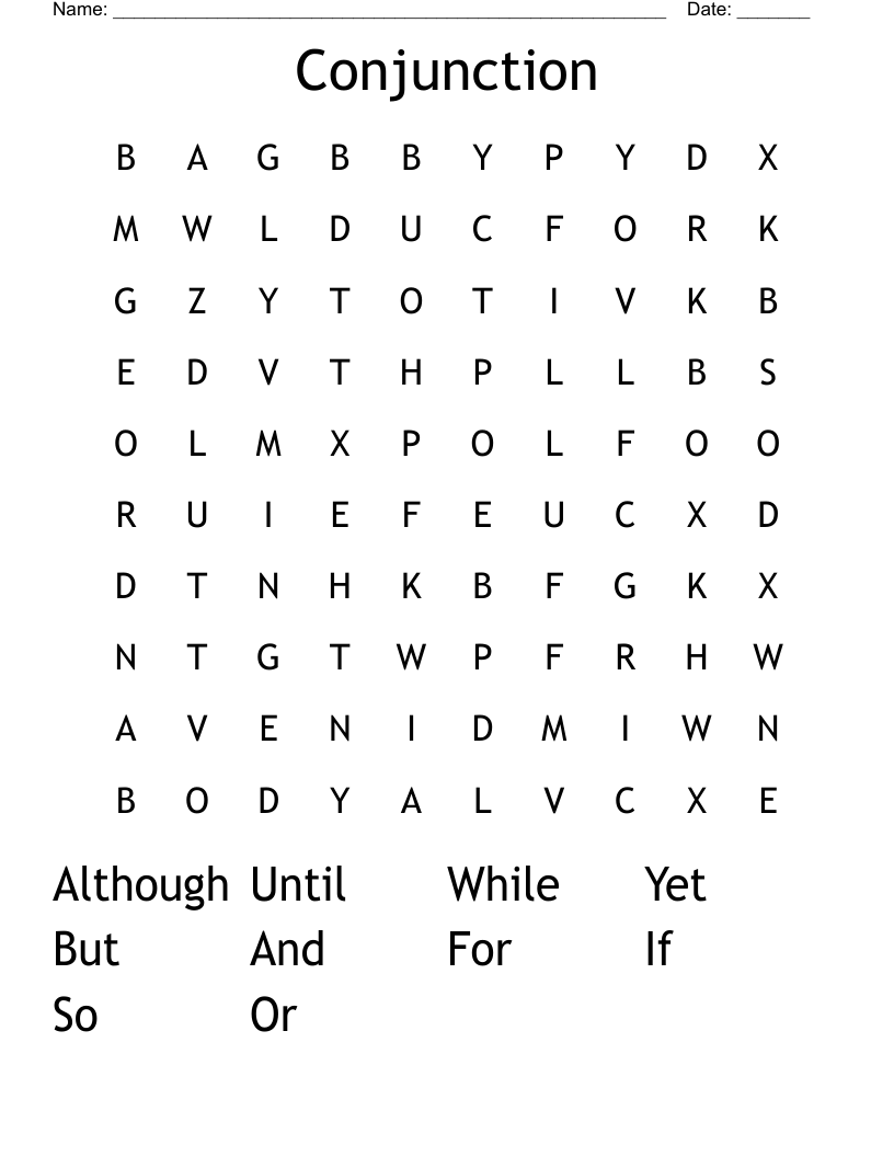 Conjunction  Word Search