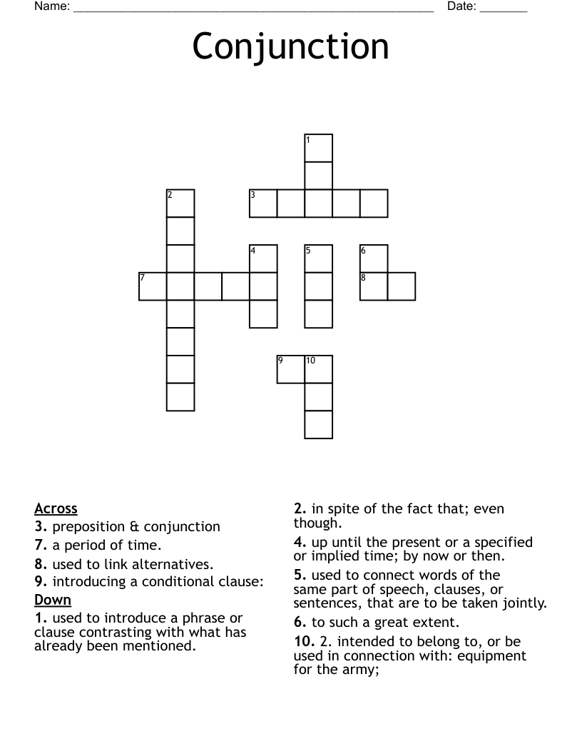 Conjunction  Crossword