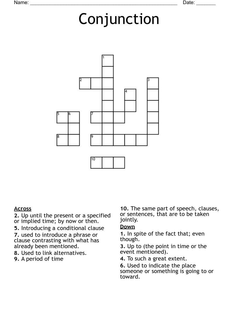 Conjunction  Crossword
