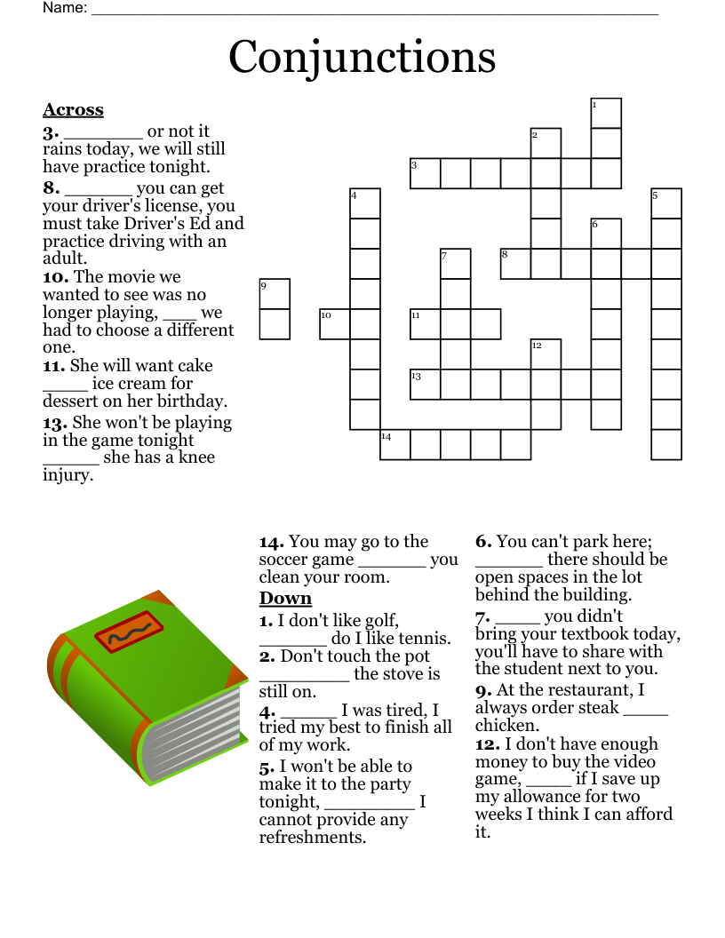 Conjunctions Crossword