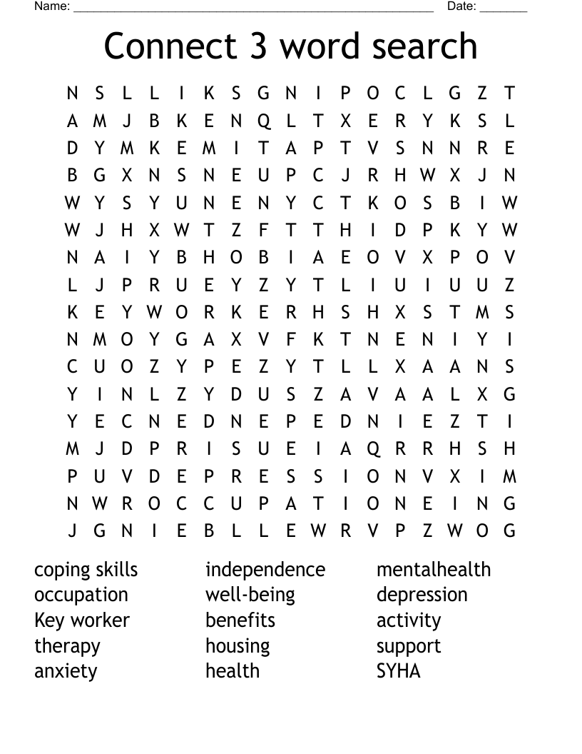 Connect 3 word search