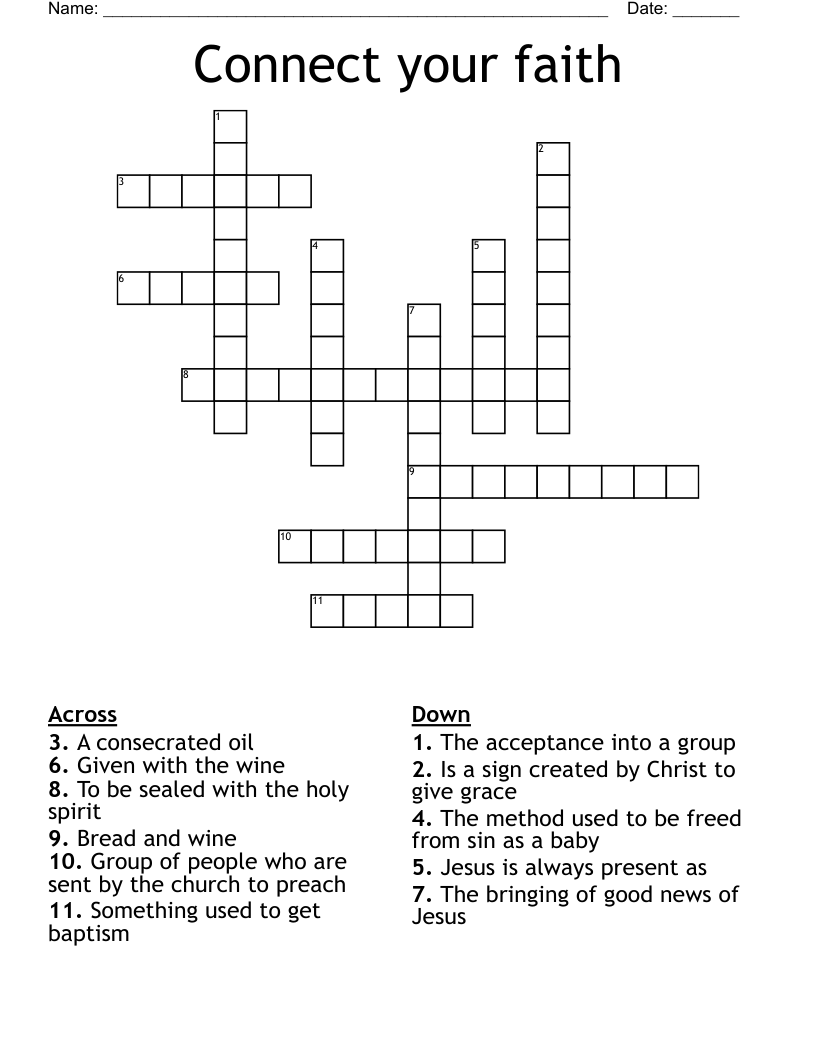 Connect your faith Crossword