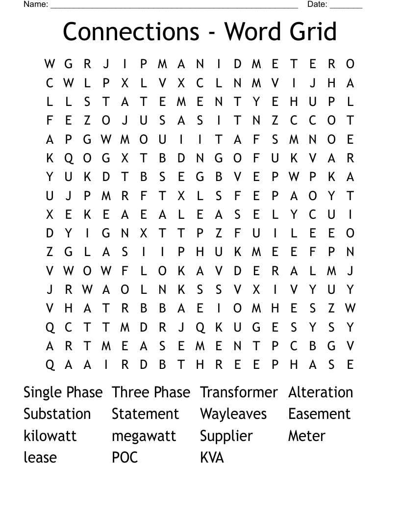 Connections - Word Grid Word Search