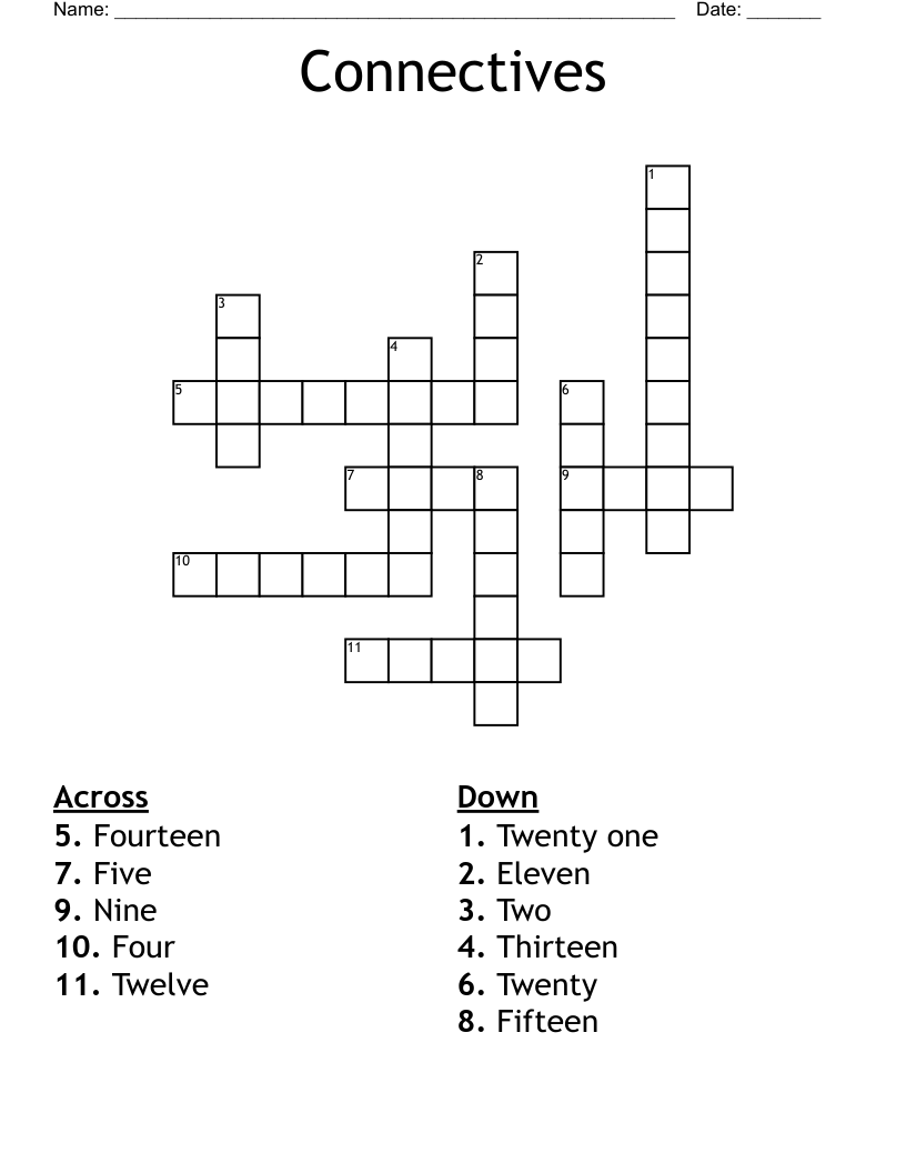 Connectives Crossword