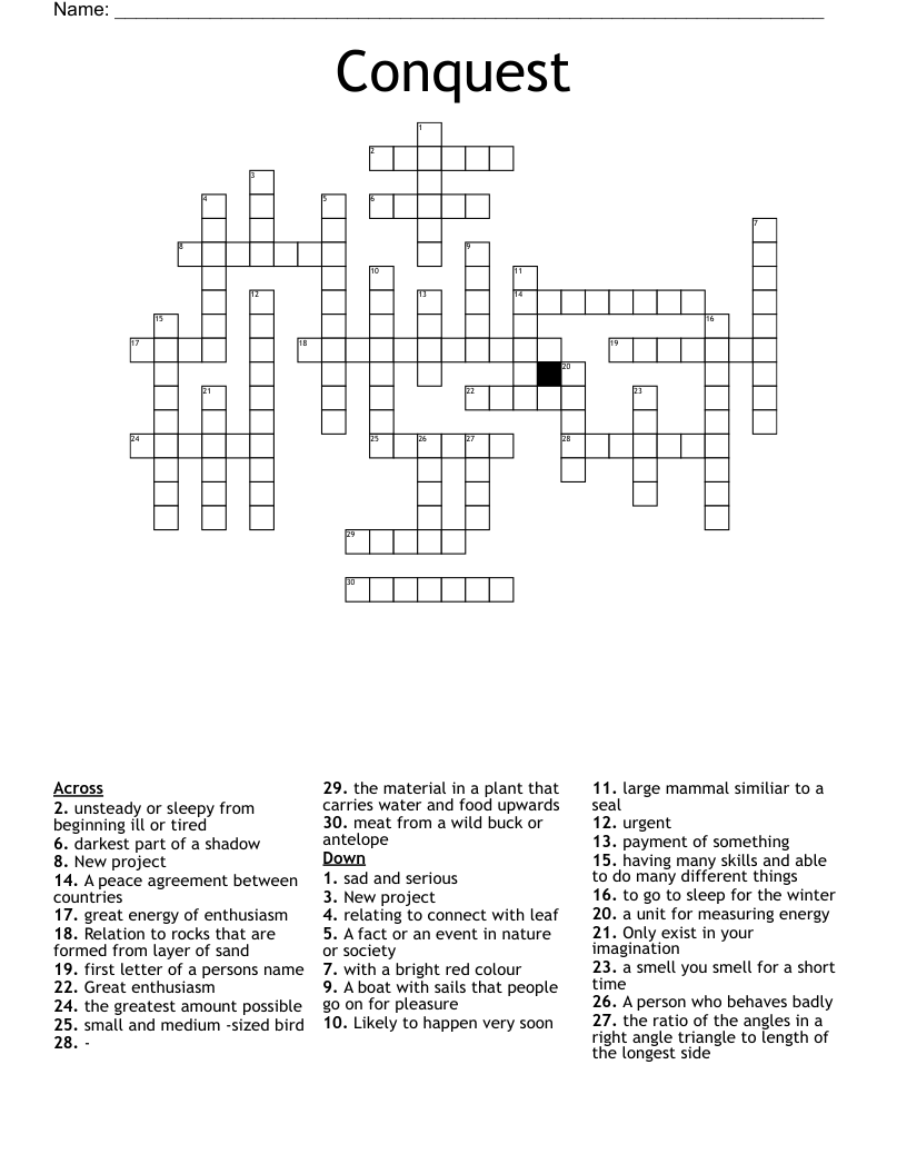 Conquest Crossword