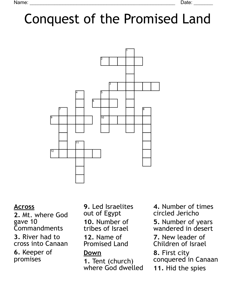 Conquest of the Promised Land Crossword
