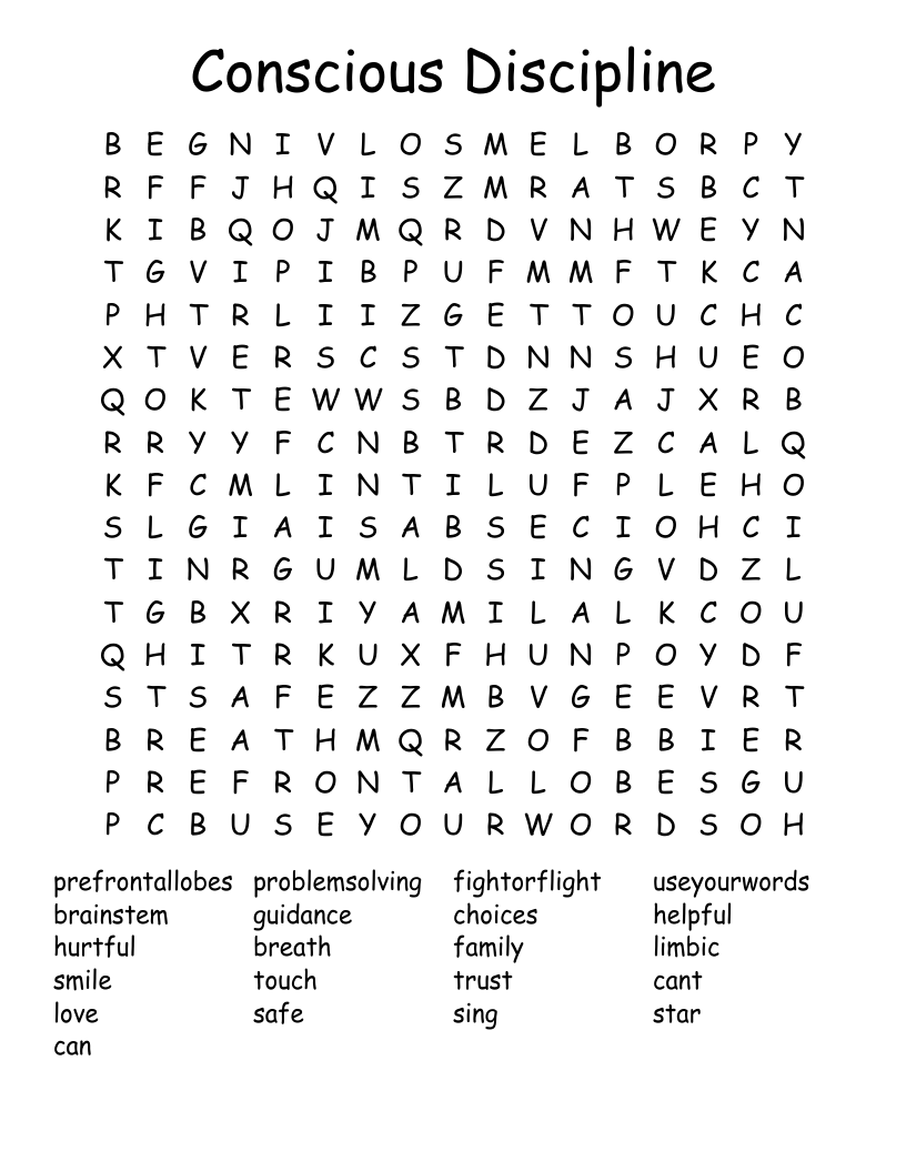 Conscious Discipline Word Search