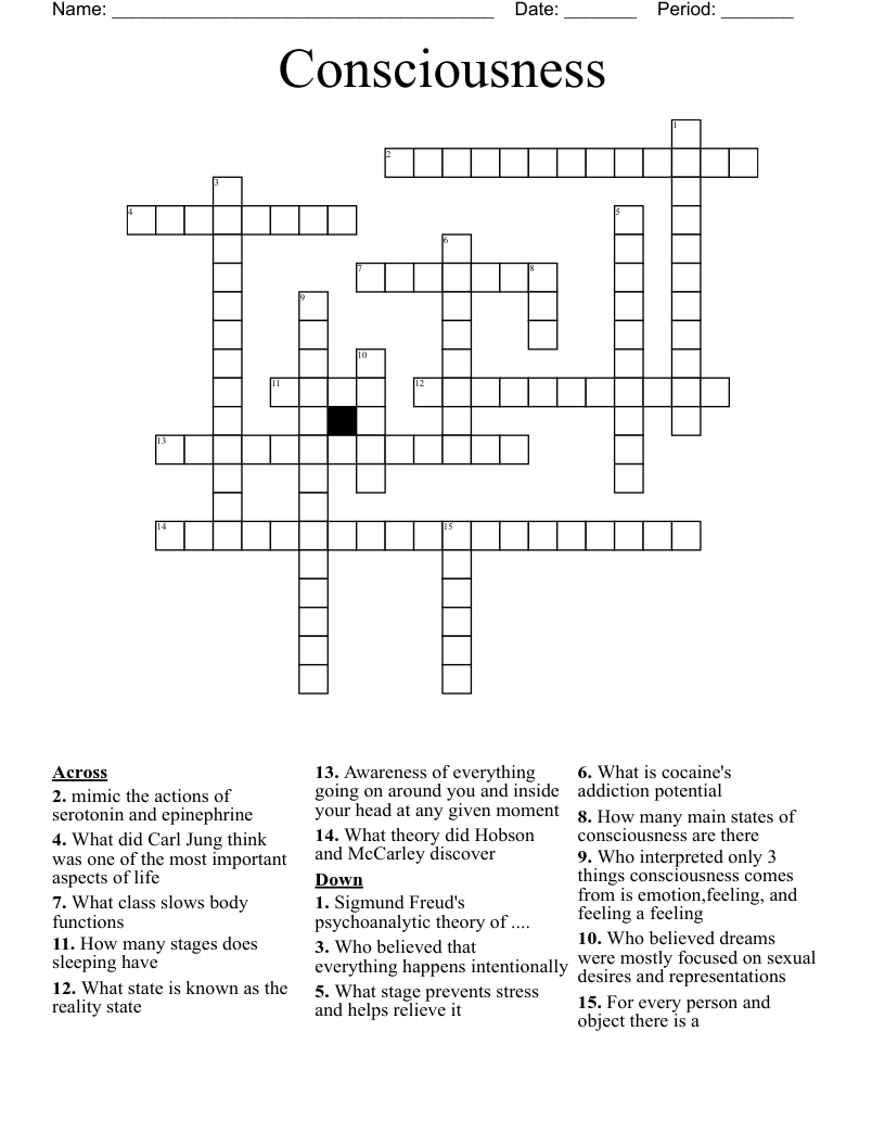 Consciousness Crossword