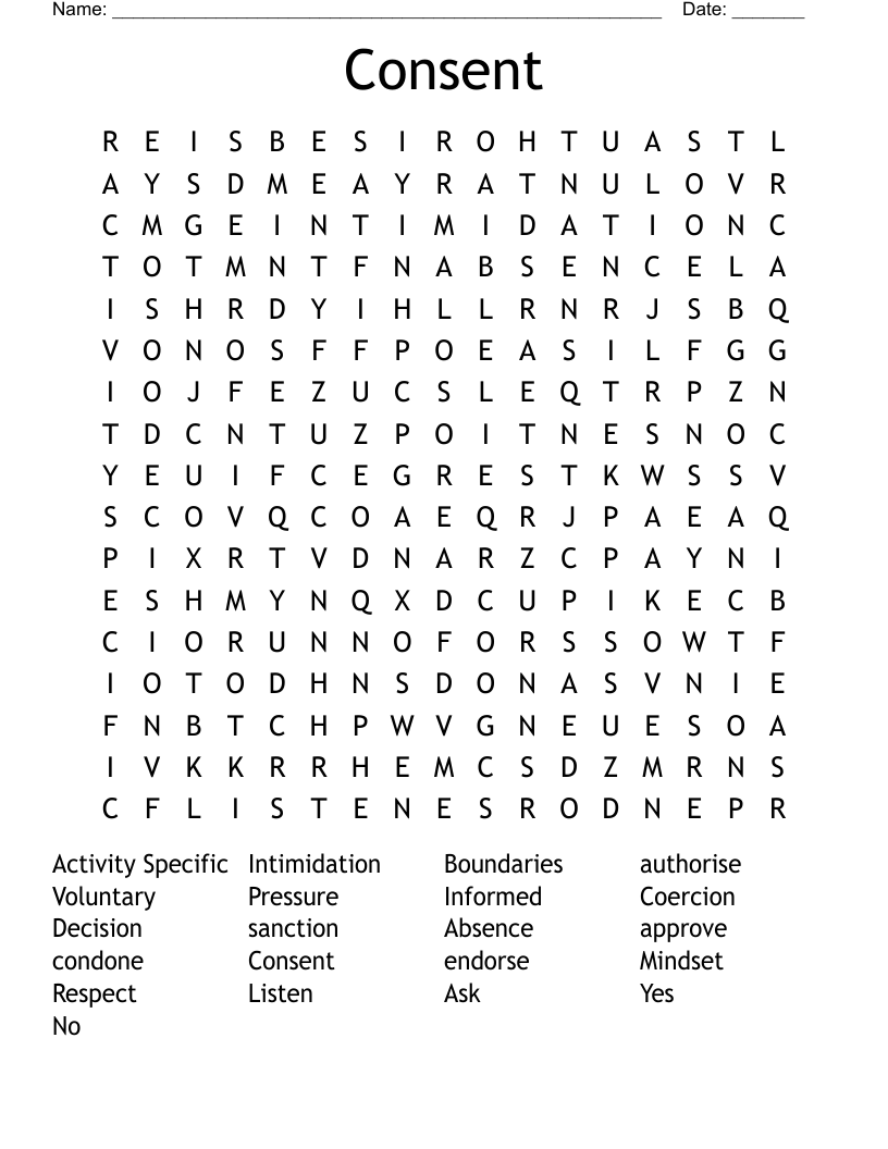 Consent Word Search