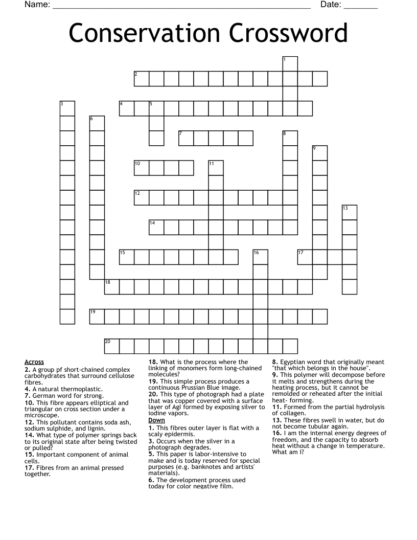 Conservation Crossword