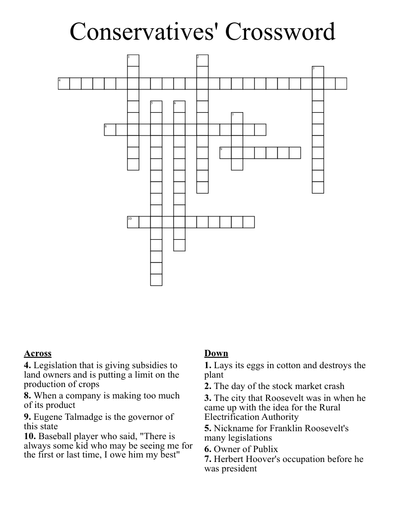 Conservatives' Crossword