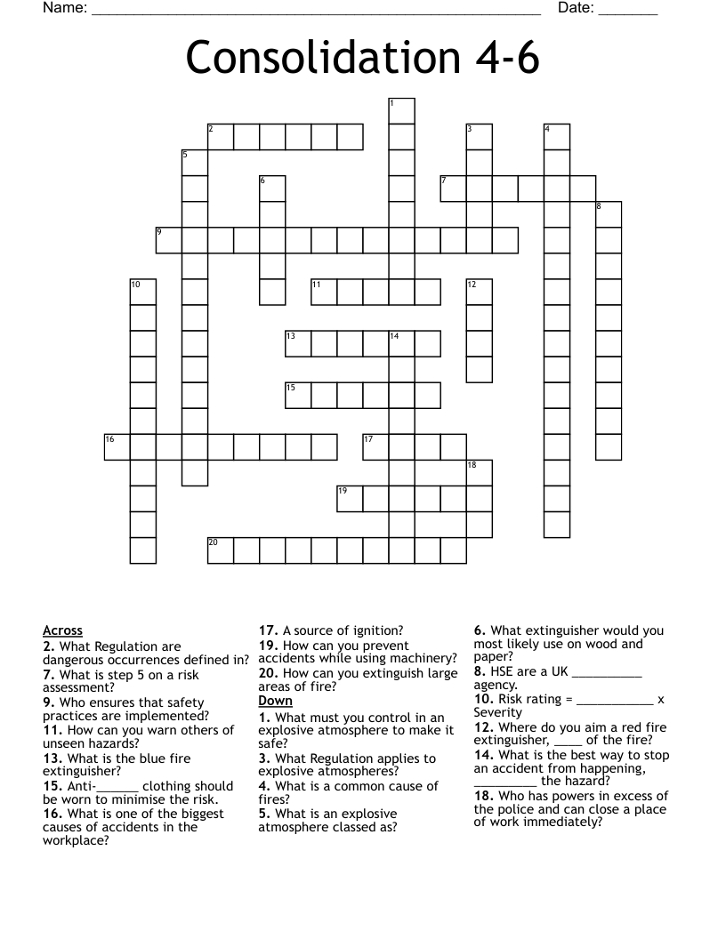 Consolidation 4-6 Crossword