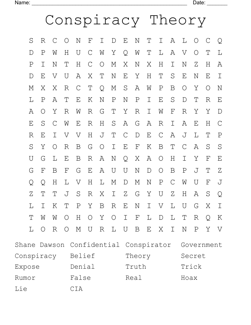 Conspiracy Theory Word Search
