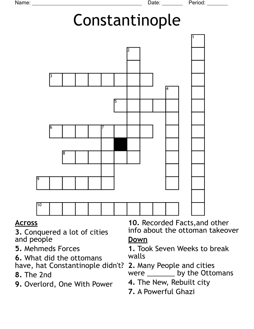 Constantinople Crossword