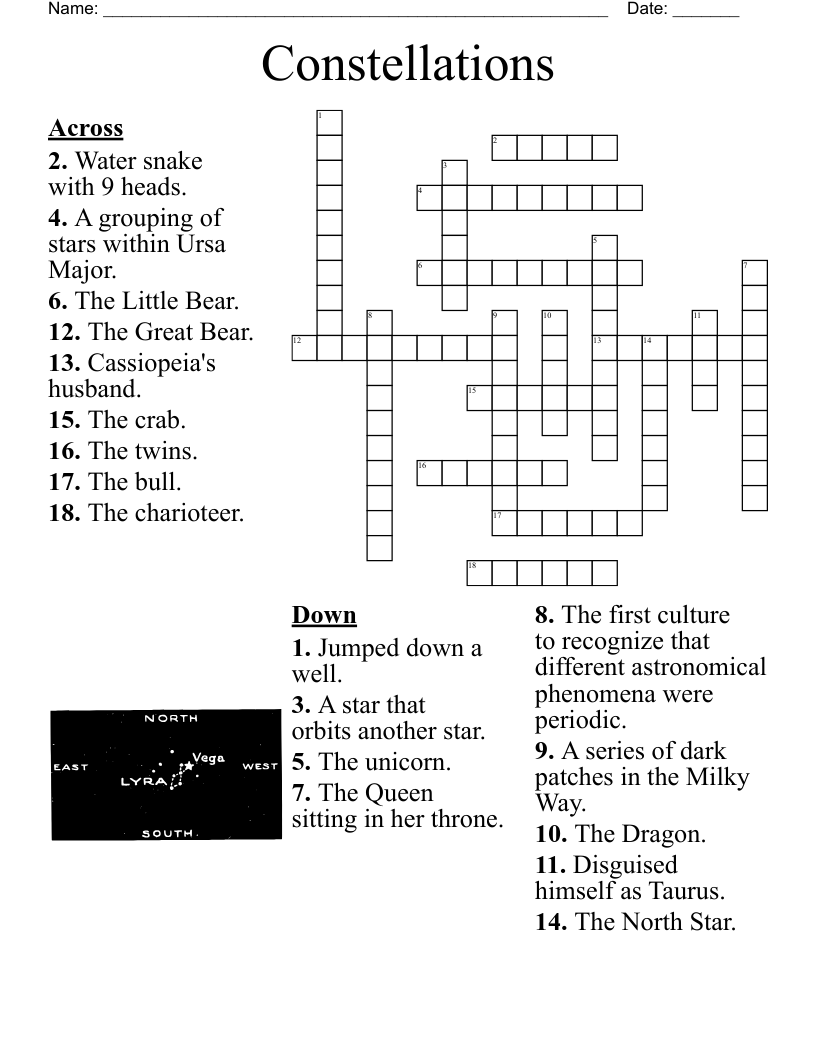 Constellations Crossword